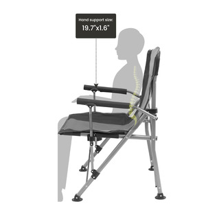 Easy Folding High-Back Portable Camping <b>Chair</b> Sturdy Steel Frame with Cup Holder Metal <b>Garden</b> <b>Chair</b> - Product Image 5