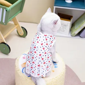 JXANRY Original Factory Wholesale Pet Cat Dog Clothing Spring And Summer New Lovely Comfortable Sailor Cat Neutering Clothes