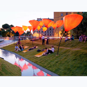 Senzhao Large Custom Outdoor Villa Garden Decoration Metal Flower Sculpture <b>LED</b> Motif <b>Light</b> - Product Image 1