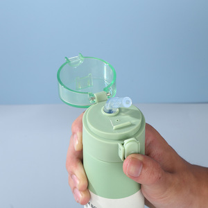 Mới rơm Mini Pocket cup 304 thép không gỉ trẻ em cách nhiệt cup dễ thương xách tay thẳng Pop-up nắp cốc nước - Product Image 5