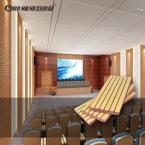 Goodsound Sound Absorbing Wall Grooved Acoustic 3d model design Soundproofing 260cm Wood Panels For Function Room