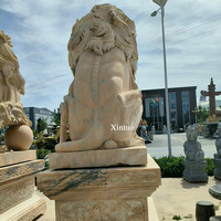 Sculpture de lion en marbre traditionnelle 3D sculptée et gravée, grande taille, en pierre naturelle, pour l'extérieur, Feng Shui, marque Xintuo, vente chaude