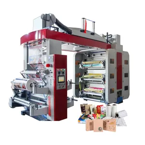 Флексографический принтер, 4, 6, 8 цветов, машина для печати на гибких упаковочных материалах для пищевых продуктов, флексографский бумажный пакет для пластиковой пленки