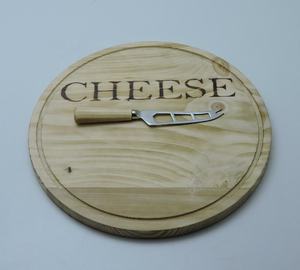 Planche à découper en bois de pin, fromage en bois de pin avec dôme métallique ou couteau blocs à découper, bloc de boucher grand - Product Image 2