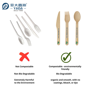 Yada Bán Buôn Số Lượng Lớn Phân Hủy Sinh Học Dùng Một Lần Bộ Đồ Ăn Bằng Gỗ Sinh Thái Thân Thiện Với Tùy Chỉnh Birchwood Dao Kéo Bằng Gỗ - Product Image 5