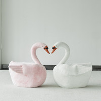 Fauteuil à bascule moderne en peluche en forme de cygne, adapté aux enfants, pour la maison, ensemble de meubles de salon