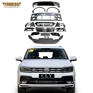 Genuine Body Kits For Volkswagen Tiguan Change R-line Front Car Bumpers With Grille Wheel Arches License Plate Rear Diffuser
