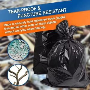 Sacs poubelle pour entrepreneur 42 gallons 3.0 mil Sac poubelle robuste noir 33x48 ich(50 pièces) - Product Image 4