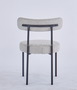 北欧モダンメタルフレームクラブチェアファブリックダイニングルームチェア卸売河北ホームホテルモダンソーサーチェア - Product Image 4