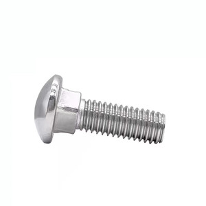 304 Stainless Steel Carriage Bolts Round Head Square Neck Fully Threaded Inch Size 1/4 5/16 3/8 1/2 Standard Thread Plain Finish - Product Image 2