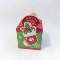 Emballage de Noël personnalisé en gros, best-seller, pour pommes enrobées de bonbons, boîte cadeau de Noël avec poignée et motif de dessin animé