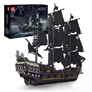 Neuzugang 2868 Stück DIY-Spielzeugset Formen König BP Piratenschiff Korsasserschiff schwarzes Schiff kompatibles Baustein-Baustein-Set