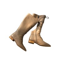 Bottes longues montantes Manlunluo 866-2, nouvelle collection automne, couleur unie, avec fermeture éclair latérale, en cuir de vachette pleine fleur, bottes décontractées et tendance en stock