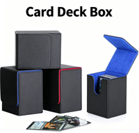 Boîte de rangement pour cartes à collectionner en PU avec couvercle à fermeture magnétique pour cartes de jeux de société TCG