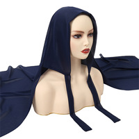 Hijab en mousseline fine de qualité supérieure, disponible en plusieurs couleurs, hijab doux pour femmes avec bretelles