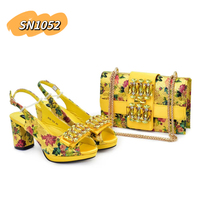 Nouveaux modèles de chaussures en cristal avec sac pour femme en Italie 2022, designs africains, chaussures rouges assorties à un sac pour mariée