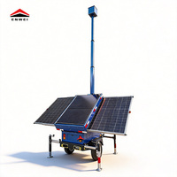 Remolque con Panel Solar Modelo 3400, 3 Paneles Solares de 400W, Batería MPPT de 800Ah para Uso en Exteriores, Obras de Construcción y Áreas Remotas
