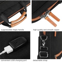 Maletín para Portátil Impermeable de Fabricante OEM, Bolsa para Computadora Portátil con Cargador USB, Bolsa de Hombro Ejecutiva para Hombre