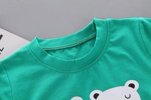 Conjuntos de Pantalones a Cuadros y Camisetas de Algodón Lisas de Verano para Niños, al por Mayor, de Fábrica China - Product Image 2