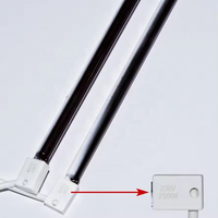 Lampe chauffante halogène infrarouge en verre de quartz Weili 220v 500w 254mm de longueur pour sécheuse de peinture automobile et machines à souffler les bouteilles