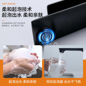 Robinet de lavabo en laiton à poignée unique, à poser sur le plan, finition noire brûlée pour meuble de salle de bain - Product Image 4