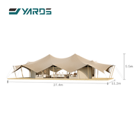 Tente de glamping de grande taille, de haute qualité, avec un grand espace, un salon et 2 chambres, tente extensible de luxe pour l'extérieur