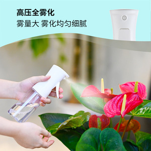 Bouteille de pulvérisation continue haute pression Jm transparente avec tête noire et blanche pour le jardinage, la désinfection au bureau, les soins capillaires - Product Image 2