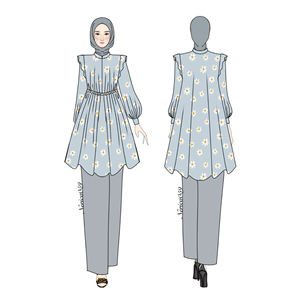 Diseñador Islam árabe Abaya mujeres musulmán vestido Dubai Femmes bata Mini Natural OEM servicio Musulmane túnicas Femme Caftan Casual - Product Image 6