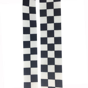 OKAY Custom 25mm Single Face White <span class=keywords><strong>Ribbon</strong></span> Racing Karierte Flagge Wärme übertragung Gros grain Bänder - Product Image 2