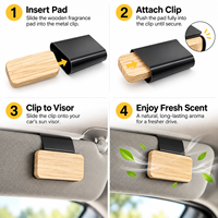 Support de pare-soleil de voiture amélioré en acier inoxydable moderne personnalisable avec clips, crochet et feuille parfumée longue durée en tôle