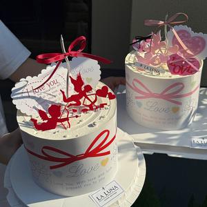 ของตกแต่งเค้กวันวาเลนไทน์ รูปหัวใจกระดาษ สำหรับตกแต่งหน้าเค้ก ขอบเค้กวันวาเลนไทน์ - Product Image 1