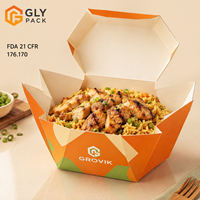 Boîte à riz pliable personnalisée de qualité alimentaire pour poulet grillé Halal Bukhari Mandi, emballage de repas à emporter pour la restauration