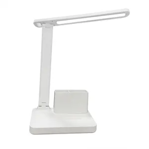 Lámpara de mesa barata Lámpara de mesa LED flexible táctil de temperatura de 3 colores con Portalápices para entorno de aprendizaje