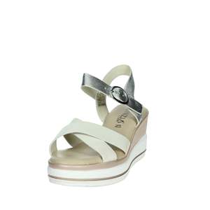 Sandalias de Plataforma con Cuña Cinzia Soft Donna Bianco Argento para Mujer - Product Image 5