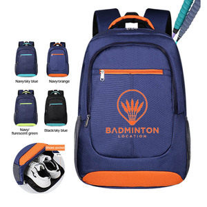 Sac à dos de sport unisexe multifonctionnel en polyester avec compartiment pour ordinateur portable 15,6 pouces, résistant à l'eau, grande capacité pour raquettes de badminton - Product Image 1