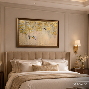 Premium Gold Leaf Botanical Wall Art Handmade Luxury Decorative <b>Painting</b> Vietnam OEM ODM Model SD24-17 - Product Image 4