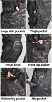 HAN WILD Uniforme Tactique / Chemise Camouflage + Pantalon Tactique / Vêtements de Randonnée