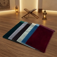 Tapis de prière musulman de luxe en polyester rembourré, pliable, avec dossier, couleur unie, pour mosquée et voyage en voiture, vente en gros
