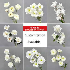 Fleur artificielle série blanche, matière florale simulée, personnalisable par <span class=keywords><strong>image</strong></span> pour arrangements <span class=keywords><strong>de</strong></span> mariage DIY, décoration <span class=keywords><strong>de</strong></span> table à domicile - Product Image 1