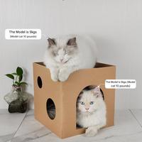 Cage pour chat ICL-Luxury Cat House et deux planches à gratter en carton ondulé