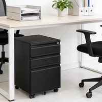 Meuble de rangement mobile moderne en acier verrouillable, 3 tiroirs, pour bureau à domicile, achat en gros, système d'équipement d'archivage, directement de l'usine