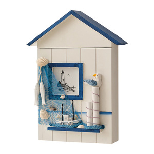 Caja <span class=keywords><strong>de</strong></span> Llaves <span class=keywords><strong>de</strong></span> <span class=keywords><strong>Madera</strong></span> con Forma <span class=keywords><strong>de</strong></span> Casa Estilo Mediterráneo, Gabinete para Llaves Estilo Fábrica, Decoración Náutica <span class=keywords><strong>de</strong></span> Pared, Hecho a <span class=keywords><strong>Mano</strong></span> - Product Image 3