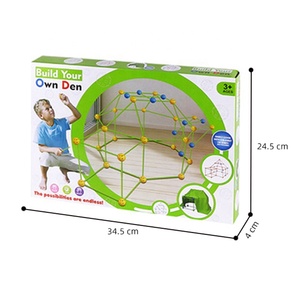 Kit de Construction de Fort pour Enfants : <span class=keywords><strong>Tente</strong></span> de Jeu Intérieure DIY 3D avec Bâtons et Balles - Product Image 6