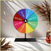 Aangepaste Cmyk Printing Fortune Wheel Foam Dry Erase Tafelblad Kerst Spinning Prijs Spel Voor Carnaval Tradeshow