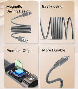 Yesido 1 미터 최대 480Mbps 데이터 전송 자기 저장 데이터 케이블 CA174 와 IP에 12W 고속 충전 <span class=keywords><strong>USB</strong></span> - Product Image 3