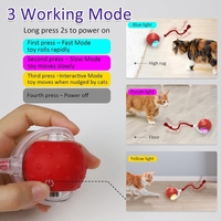 Jouet interactif intelligent pour chat avec queue en corde, accessoires, balle qui couine activée par le mouvement, pour jouer sur tapis et faire l'exercice