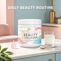 Poudre de collagène multi-types I II III V X avec acide hyaluronique, biotine et vitamine C pour adultes 330g