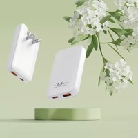 Chargeur rapide ultra-plat Ilepo 65W GaN avec ports A+C, compatible PD QC et protocole privé, design moderne pour ordinateur portable, téléphone portable, voyage