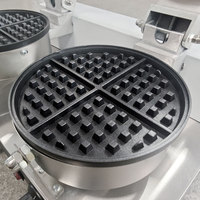 Four à gaufres et machine à muffins professionnels à double tête, design à carreaux, avec garantie d'un an pour la restauration et l'hôtellerie