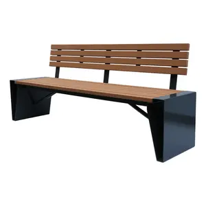 outdoor furniture composite wood long bench seat public park recycled plastic seating bench outside garden patio wpc bench chair
